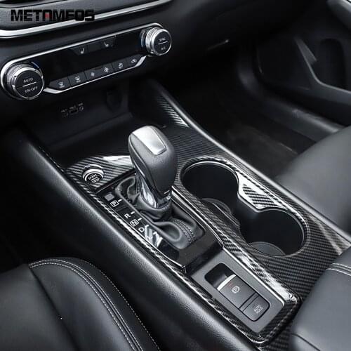 For Nissan Altima 2019 2020 Carbon Fiber Gear Shift Box Cover Molding Trim Decoration Frame Interior Accessories Car Styling