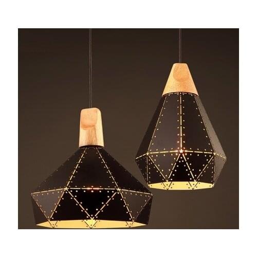 Wood Loft Style Vintage Pendant Light LED Industrial Decor Lamp Hanging Fixtures For Living Dining Room Bar Indoor Lighting