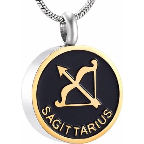 IJD9968 Stainless Steel The Birthday Series Sagittarius Constellation Sign Memorial Necklace for Ashes Urn Souvenir Jewelry
