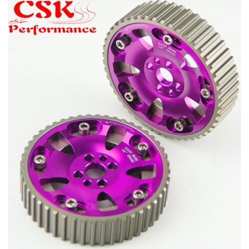 2 Pcs High Performance Cam Gears Pulley Kit Fits For 89-02 Nissan Skyline RB20 RB25 RB26 R32 R33 R34 Black/Blue/Red/Purple