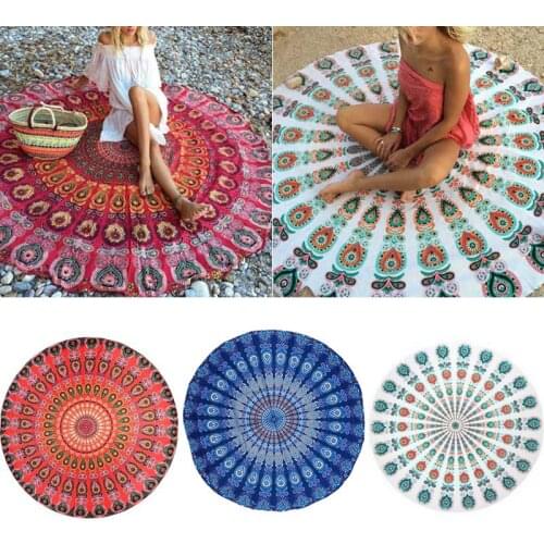 Round Mat Scarve Mandala Tapestry Beach Picnic Throw Rug Blanket Bohemia Grassplot Mats DropshipHome & Garden Home Textile Tapes