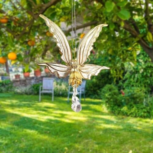 Angel Butterfly Wings Flying Bird Wind Chimes Garden Art Wings Wind Chime Patio Hummingbird Wind Chime Garden Hanging Decoration