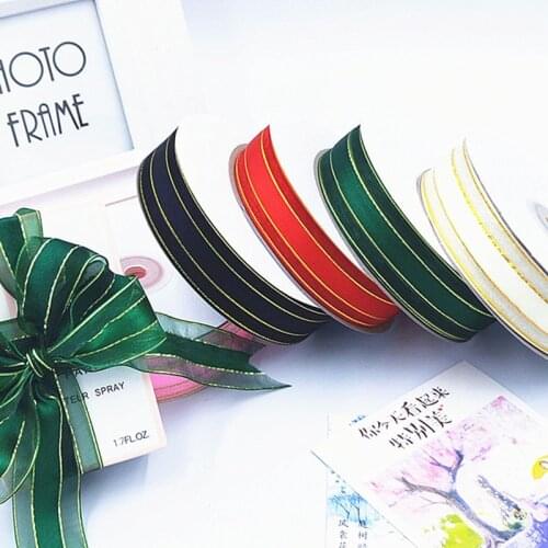 Organza Satin Ribbon for Bow Ribbons Christmas Decorations Wedding Gifts Packing Wrapping DIY Crafts Supplies 50 Yards/lot 25mm