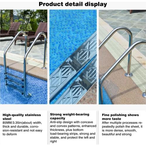Swimming Pool Ladder Rung Steps Stainless Steel Ladder Step With 2 Screws One Size For Above Ground Underground Pools