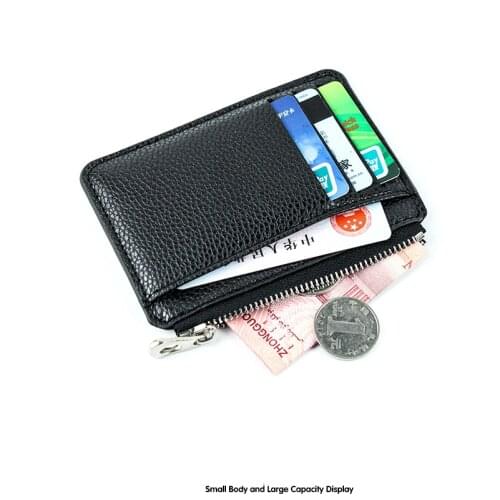 2020 Mini wallet With zipper Double-sided mens credit card bag wallet drivers license package card holder Leather wallet