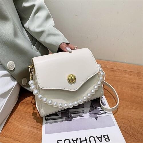 Fashion Trend Shoulder Bag Pearl Chain Crossbody Bag Brand Designer Woman Handbags High Quality Leather Phone Pack Female Purse