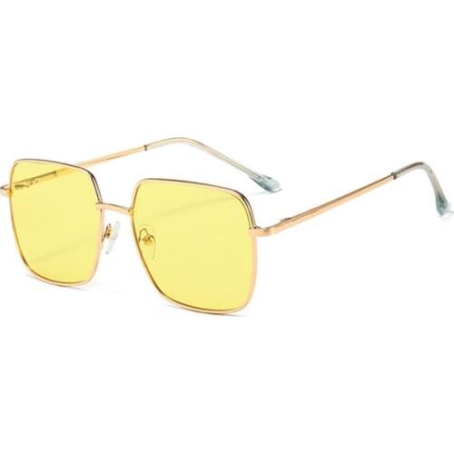 Fashion Metal Oversized Frame Sunglasses Luxury Brand Ladies Retro Designer Personality Square Sunglasses Colorful Too Glasses