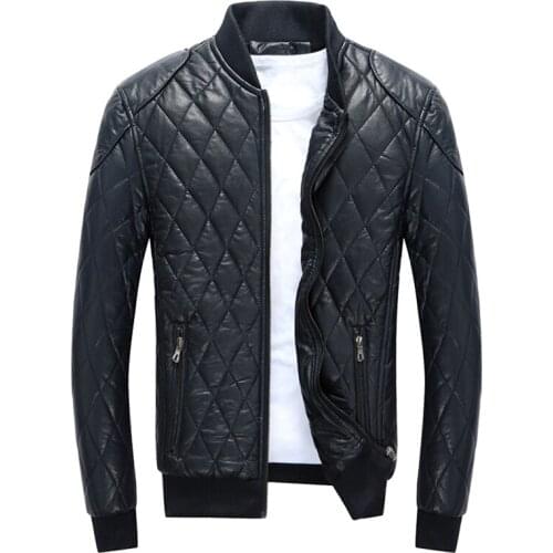 2020 Mens Leather Jackets Motorcycle PU Jacket Male Autumn Casual Leather Coats Slim Fit Mens Brand Clothing