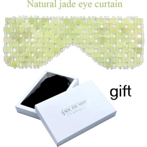 Natural Jade Eye Mask Curtain Face Massager Sleep Mask Stone Massage Wrinkle Remove Jade Cold Therapy Beauty Care Tool With Box