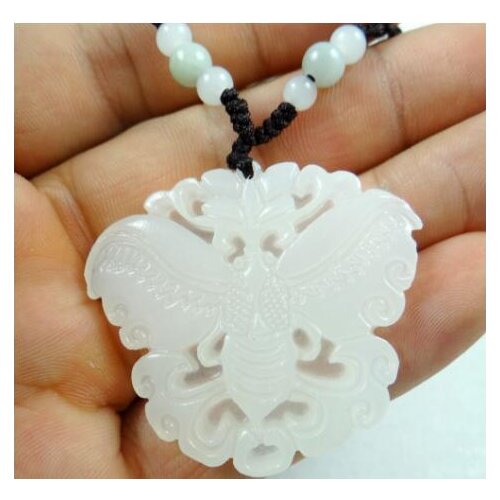 Natural stone Quartz crystal Chinese hand-carved statue of butterfly amulet pendant for diy jewelry making Necklace Accessories