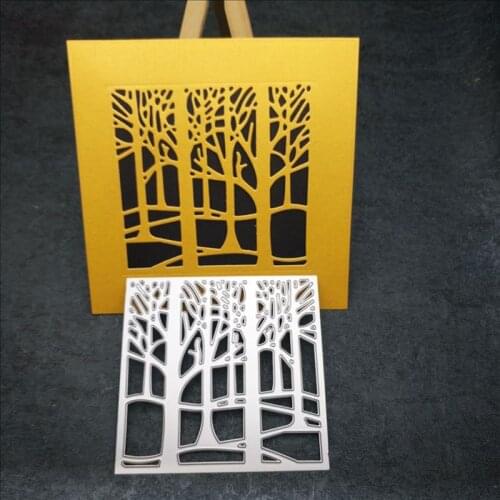 Newest Forest Tree Metal Cutting Dies Scrapbooking DIY Craft Dies And Stamps Paper Cards Making Background Frame Embossing Dies