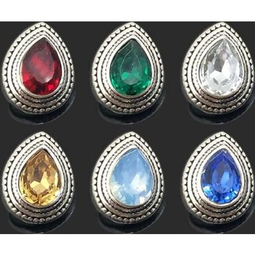 Wholesale Interchangeable Flower 027 Rhinestones Metal Snap Buttons Fit 12mm Snap button bracelets Earrings necklace For women