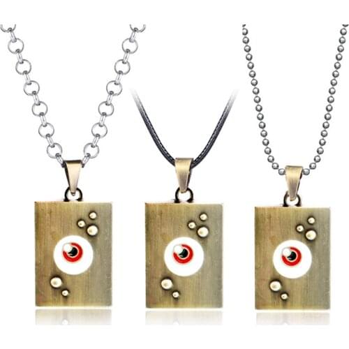 Anime HUNTER X HUNTER Necklace Kurapika Fiery Eyes Logo Chain Necklace Pendant Choker Necklaces Cosplay Jewelry Women collares