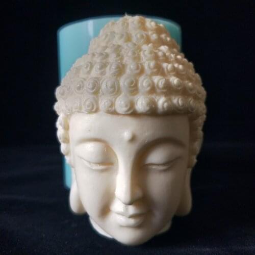 3D Buddha Head Candle Mould Silicone Mould for Candle DIY Handmade Resin Mould