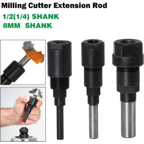 Router Bit Extension 1/4 "8mm 12mm 1/2" Shank Rod Converter Collet Engraving Machine Accessories Extension Milling Cutter Extend
