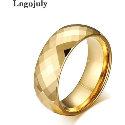 Top Quality Tungsten Carbide Rings For Men Fashion Golden Ring Bands Jewelry Accessoeries Engagement Ring For Boyfriend Gifts