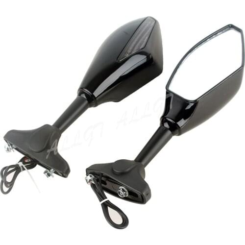 Dual Integrated Turn Signal Light Rearview Mirrors For Yamaha YZF R6S 2006-2009 & HONDA CBR 250 600 1000 RR F3 F4