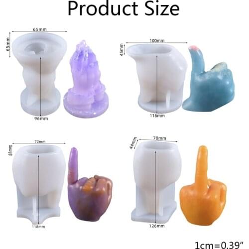 Gesture Candle Epoxy Resin Mold Fingers Aromatherapy Plaster Silicone Mould DIY Crafts Jewelry Home Decoration Casting A5KE