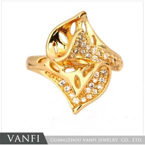 Gold wedding cross Ring silver plated with AAA zircon fashion beautiful women rings