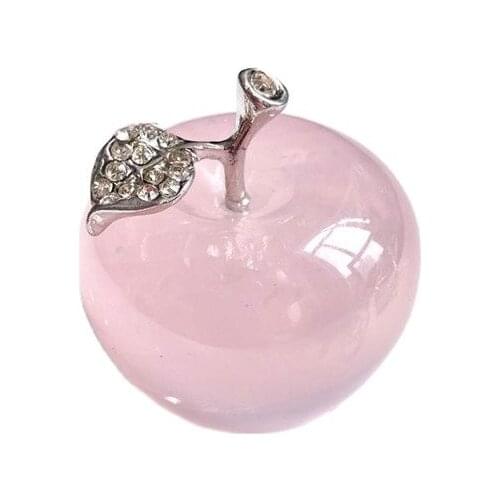 1PC natural rose quartz crystal rock apple hand-carved repair healing crystal used for home decoration DIY Christmas gift