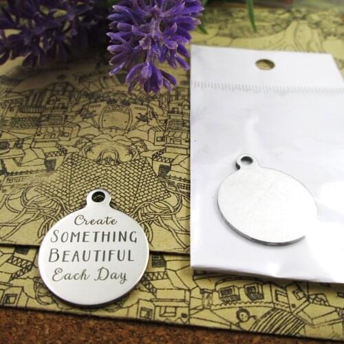 20pcs--Create Something Beautiful Each Day stainless steel charms more style for choosing DIY Charms pendants for necklace