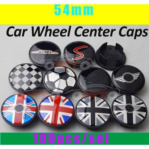 100pcs 54mm 5.4cm Car Badge Emblem Rims Wheel Center Hub Center Caps for R56 R57 R58 R59 R60 R61 F55 F56 Car Decal Label