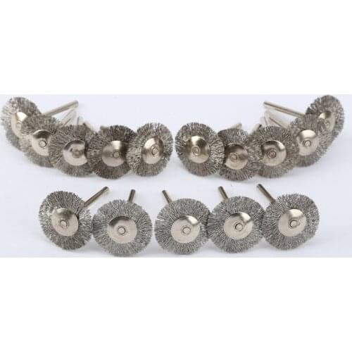 15Pcs 25mm Stainless Steel Wire Wheel Brushes Set for Mini Drill Grinder Rotary Tools Polishing Dremel Brush Dremel Accessories
