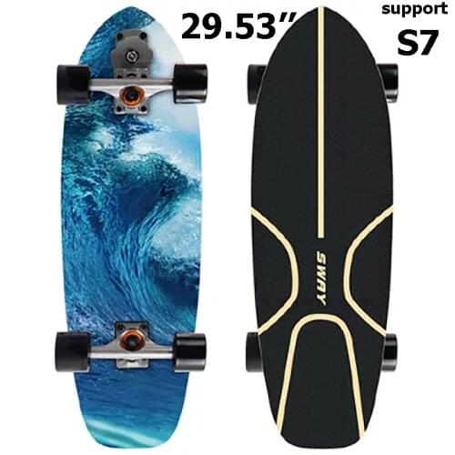 29.53'' Land Surf Skate Board Maple Deck S7 Truck Complete Surfskate Board Outdoor Carving Pumping Cruiser Longboard Skateboards
