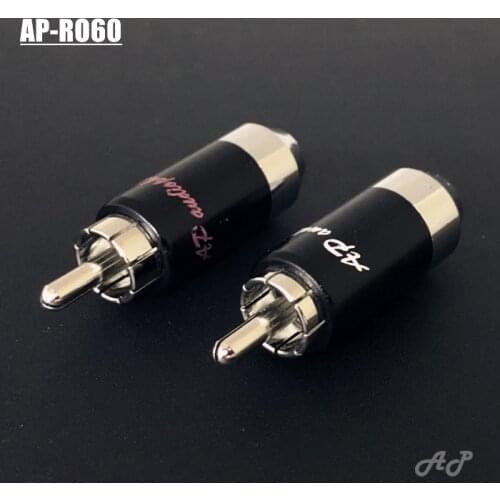 4pcs Free shipping Hi-End 6mm Gaofei AP-R060 RCA plug HiFi Audio AMP CD DVD player CAR RCA cable plug adapter connectors