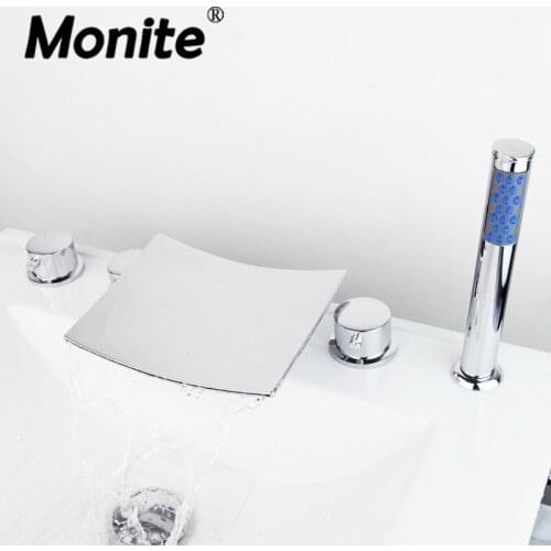 Double Handles Black Golden-Plated 5 Pieces Bathroom Wash Basin Sink Brass Vessel Bathtub Torneira Tap Mixer Faucet