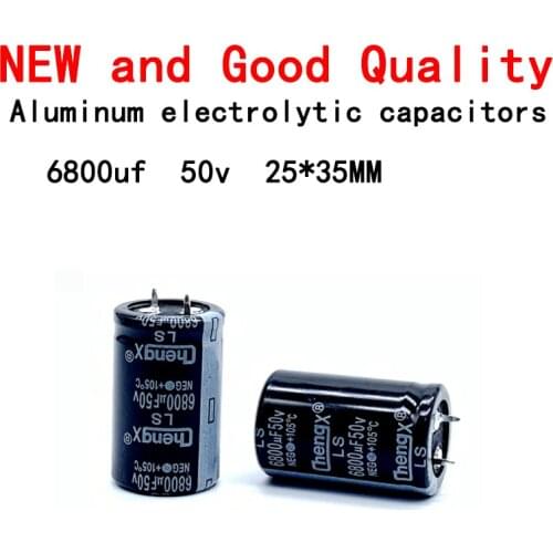 5pcs/Lot Aluminum Electrolytic Capacitors 6800uf 50v 25*35MM ±20% Accuracy 2000Hrs Horn Type