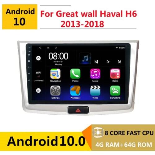 2 din 8 core android 10 car radio auto stereo for Great wall Haval H6 2013 2014 2017 2018 navigation GPS DVD Multimedia Player