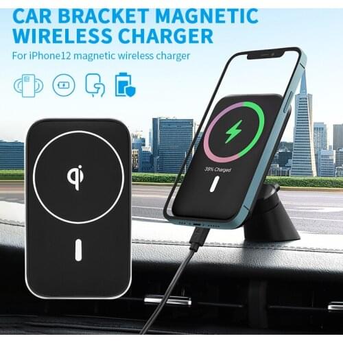 15W Car Wireless Charger For IPhone 12 Pro Max Magnetic M6 Fast Charging Car Phone Holder Auto Replacement Parts