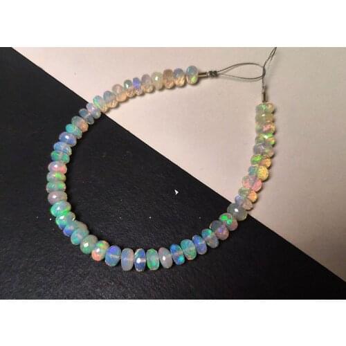 New arrive loose beads white rainbow opal roundel faceted 4-6mm AAAA 18cm for DIY jewelry making FPPJ wholesale beads nature