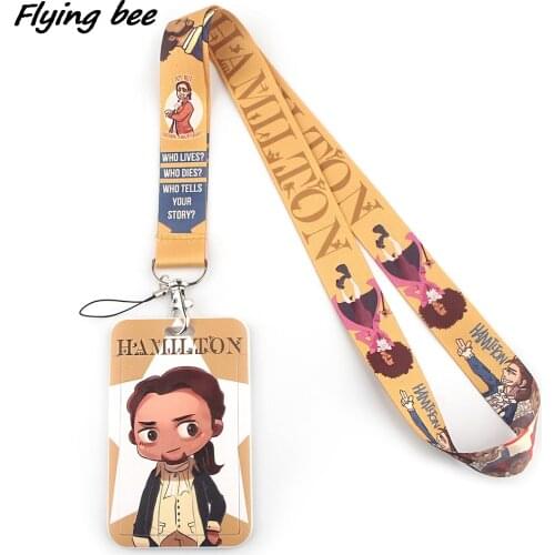 Flyingbee X1341 Unisex Fashion Lanyards ID Badge Holder Bus Pass Case Cover Slip Bank Credit Card Holder Strap Cardholder