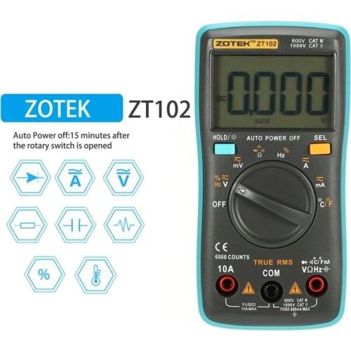 ZT102 Digital Multimeter Multimetro esr Transistor Tester Digital RM Mastech uni multi Meter 102/101 t Meter Sanwa Multimetre