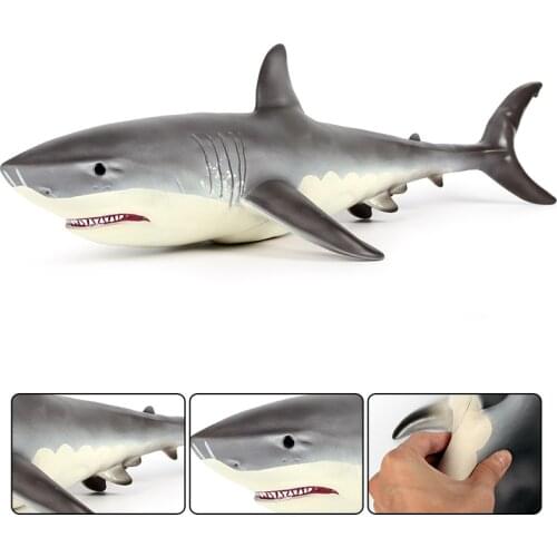 Large Size Sea Life Animals Soft Great White Big Shark Action Figures Model Simulation Lifelike Educational Toys For Kids Gifts