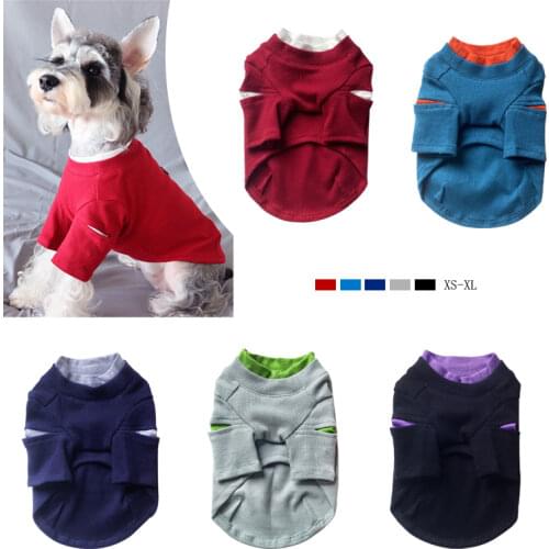 Dog T-shirt Spring Autumn Winter Dog Clothes Pet Clothing Garment Cute Cat Puppy Apparel Yorkies Pomeranian Schnauzer Coat