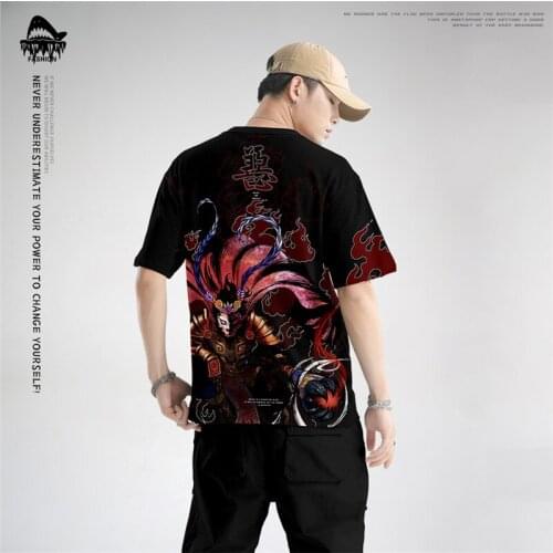 Monkey King Printed Men Short Sleeve Hawaiian Streetwear Male Sport Blouses Tops Japanese Beach T-Shirts Oversize 6XL