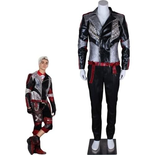 Descendants 2 Cosplay Carlos Cosplay Costume Leather Jacket Punk Style Custom Made Size Party Top