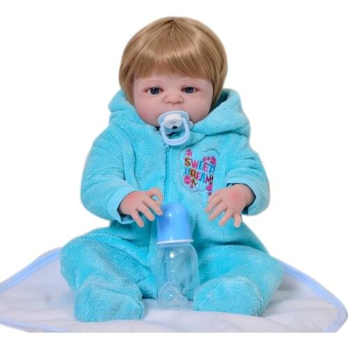 KEIUMI New Arrival 23 Inch Full Silicone Vinyl Reborn Baby Doll Lifelike Babies Playmates For Toddler Boy Children Birthday Gift