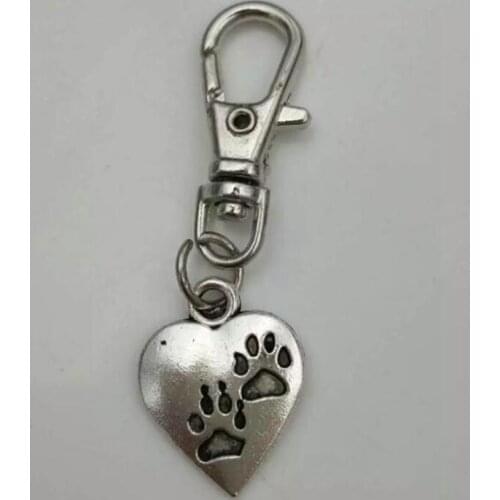 Cats & Dogs paw prints Rotate Charm Keychain Vintage Pendant For Car Key Ring Handbag Creative Gift Jewelry Accessories