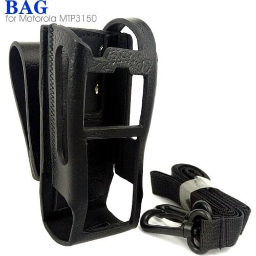 Walkie Talkie Leather Protective Sleeve Holster Shoulder Bag Case for Motorola MTP3150 MTP3250 MTP3500 MTP3550 Two Way Radio