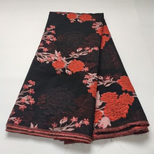 Latest Brocade lace fabric Embroidery Jacquard lace fabric Brocade 2021 Nigerian lace fabric for Bridal Dress HD005