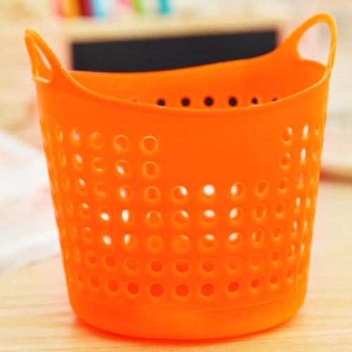 Solid Bedroom Living Room Daily Stationery Mini Portable Plastic Home Office Easy Clean Desktop Storage Basket