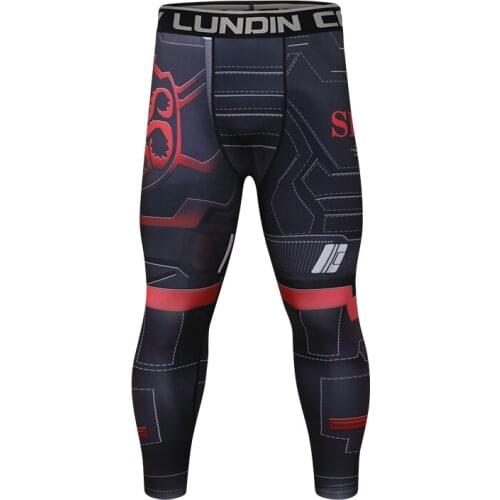 2021 Summer New Design Men 3d Cartoons Printed Lggings Fashion Tight Fitness Sport Pants Breathable Quick Dry