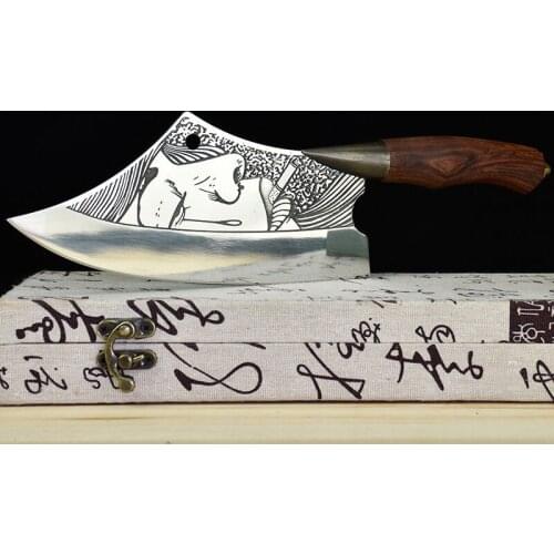 Longquan pure hand forged kitchen knife retro slice knife ghost hand for sharp chef knives household small kitchen knives