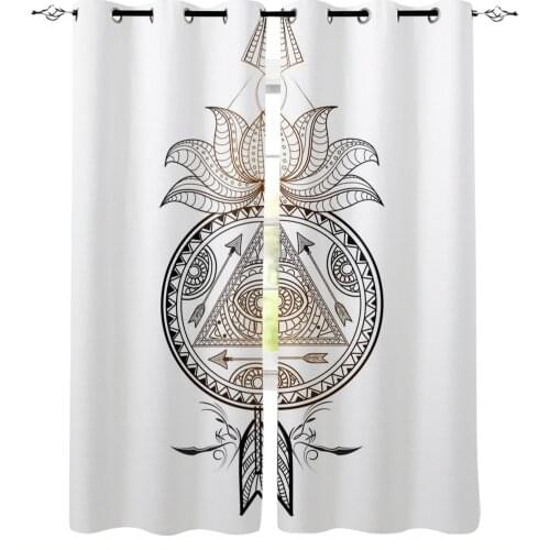 Dream Catcher Lotus Hand Drawn Window Curtains Window Blinds Living Room Decor Bedroom Kids Curtain Panels With Grommets