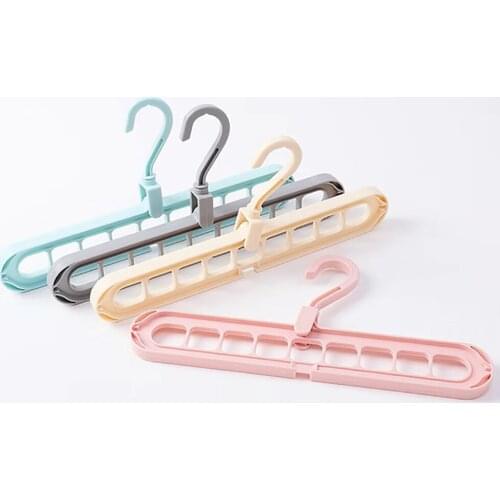 Multi-Port Support 9 Holes Rotatable Clothing Tie Scarf Hook Balcony Coat Hangers Multifunction Plastic Magic Storage Hangers