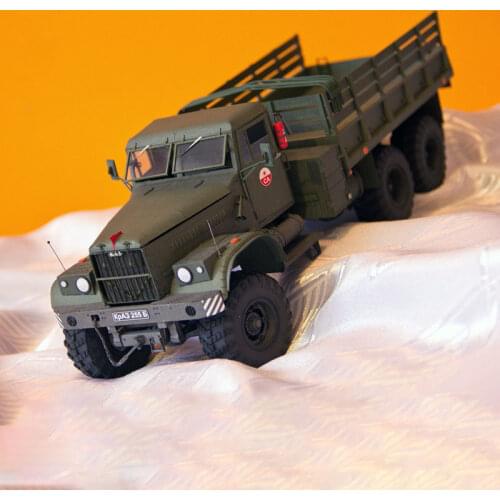 1:25 Kraz-255B Military Truck DIY 3D Paper Card Model Building Set Educational Toys Military Model Construction Toy
